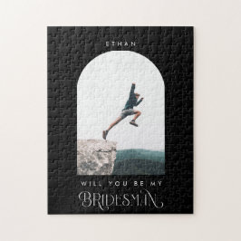 Quebra-cabeça Will you be my Bridesman Minimal Photo Black Arch