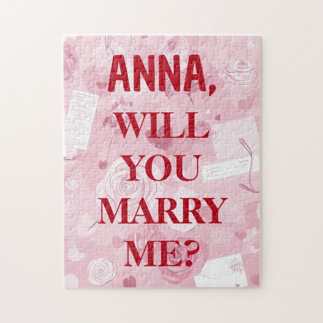 Quebra-cabeça Will You Marry Me Custom Names Puzzle (Vertical)
