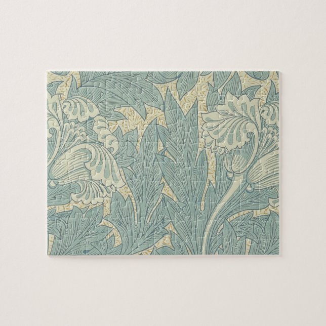 Quebra-cabeça William Morris Clássico Tulipa Azul Floral (Horizontal)