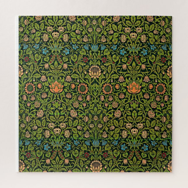 Quebra-cabeça William Morris - Columbine, verde escuro, Case-Mat (Vertical)