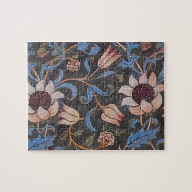 Quebra-cabeça William Morris Evenlode Textile Floral Art (Horizontal)