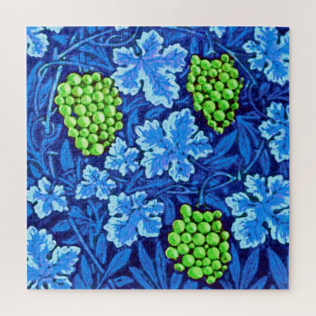 Quebra-cabeça William Morris Grapevine, Cobalt Blue e Green (Vertical)