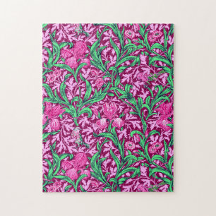 Quebra-cabeça William Morris Irises, Fuchsia Pink e Wine