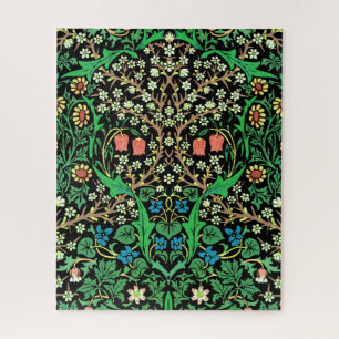 Quebra-cabeça William Morris Jacobean Floral, Fundo Negro