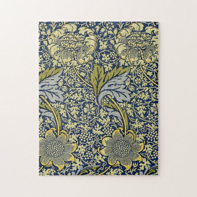 Quebra-cabeça William Morris Kennet Floral Wallpaper Azul (Vertical)
