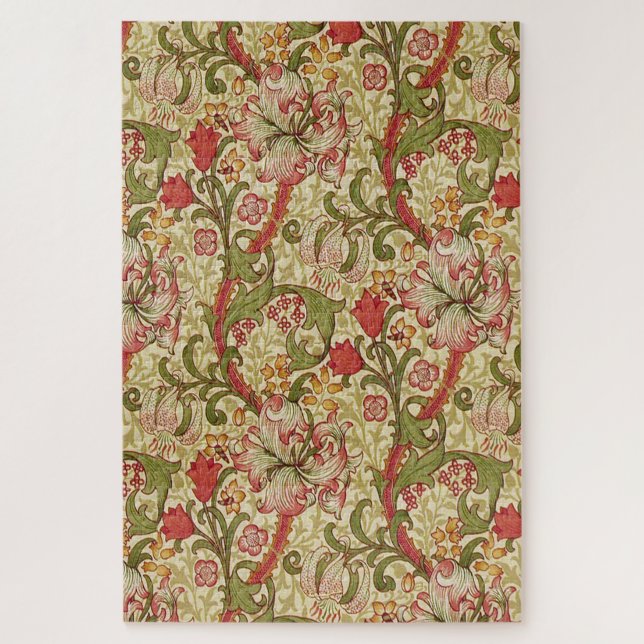 Quebra-cabeça William Morris Ouro Lily Floral Patterno (Vertical)