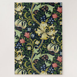 Quebra-cabeça William Morris Ouro Lily Floral Patterno