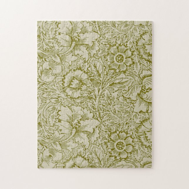 Quebra-cabeça William Morris Poppy Classic Floral Green (Vertical)