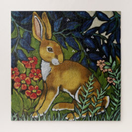 Quebra-cabeça William Morris Style Rabbit Hare Woodland Animal