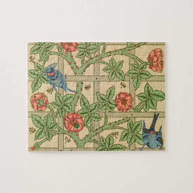 Quebra-cabeça William Morris Trellis Classic Wallpaper Design (Horizontal)