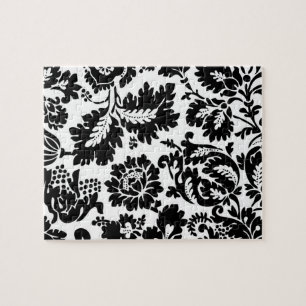 Quebra-cabeça William Morris Venetian Black White Floral