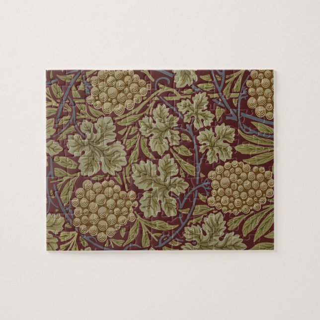 Quebra-cabeça William Morris Vine Grape Red Green Art (Horizontal)