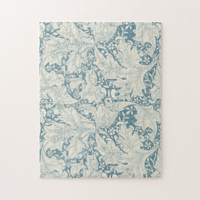 Quebra-cabeça William Morris Wallflower Blue damask (Vertical)
