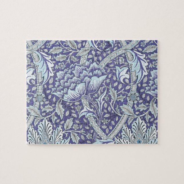 Quebra-cabeça William Morris Windrush Padrão Floral Azul (Horizontal)