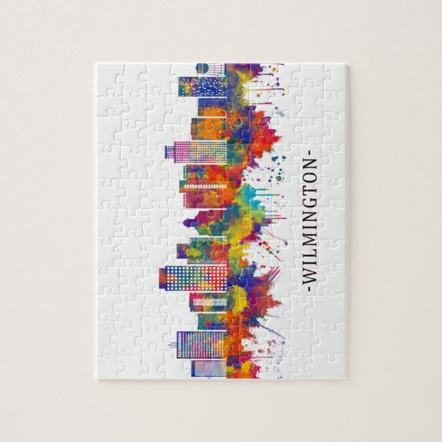 Quebra-cabeça Wilmington Delaware Skyline (Vertical)