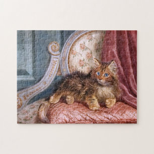 Quebra-cabeça Wilson Hepple: Gatinho de Brown em uma poltrona