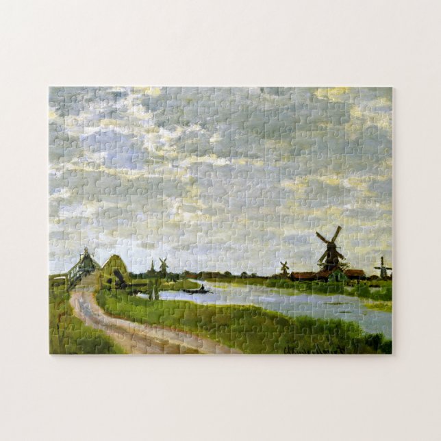 Quebra-cabeça Windmills Perto De Zaandam Monet Belas Artes (Horizontal)