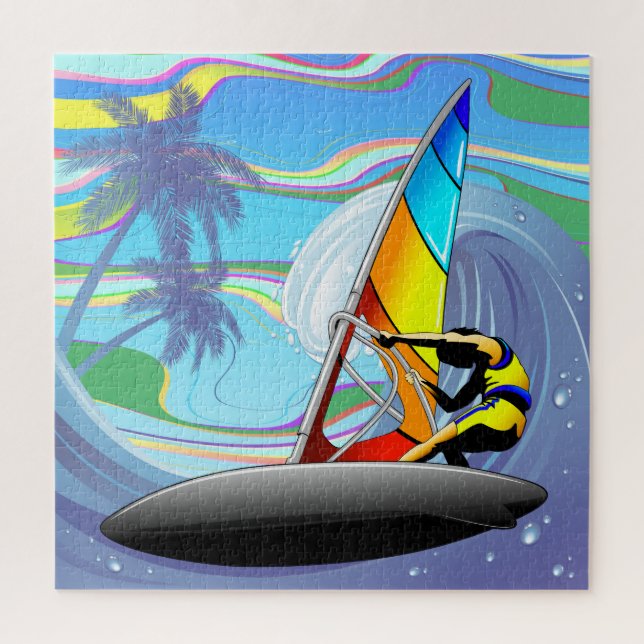 Quebra-cabeça WindSurfer em ondas grandes no oceano (Vertical)