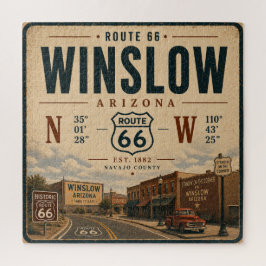 Quebra-cabeça Winslow Wonder: Rota 66 Arte Retro