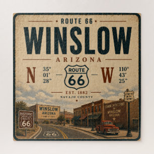 Quebra-cabeça Winslow Wonder: Rota 66 Arte Retro