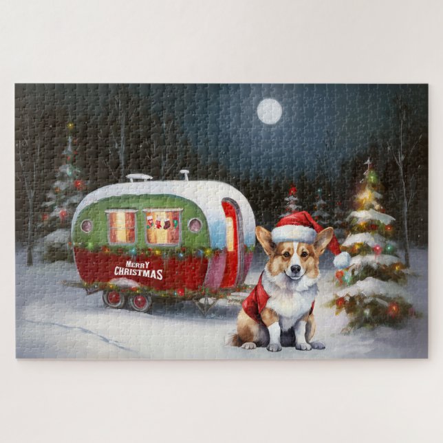 Quebra-cabeça Winter Corgi Caravan Christmas Adventure (Horizontal)