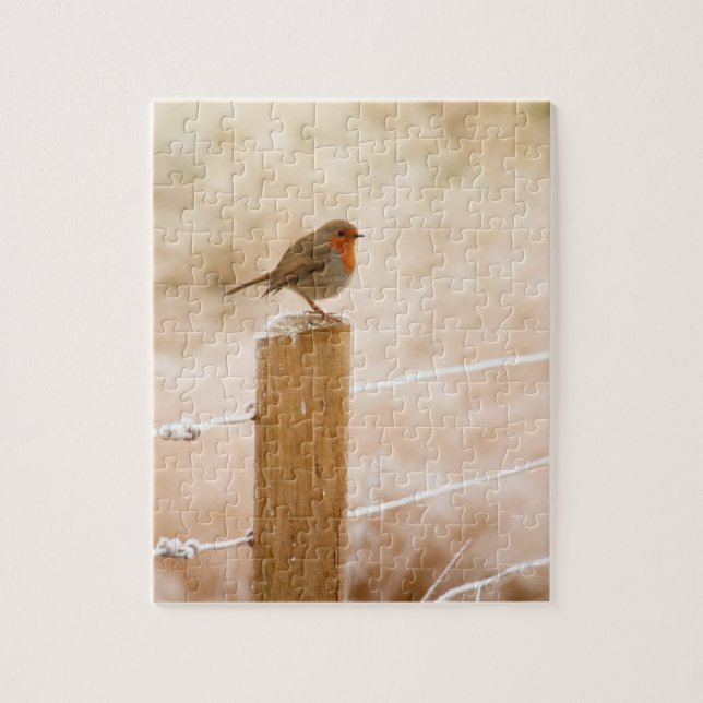 Quebra-cabeça Winter Robin Redbreast (Vertical)