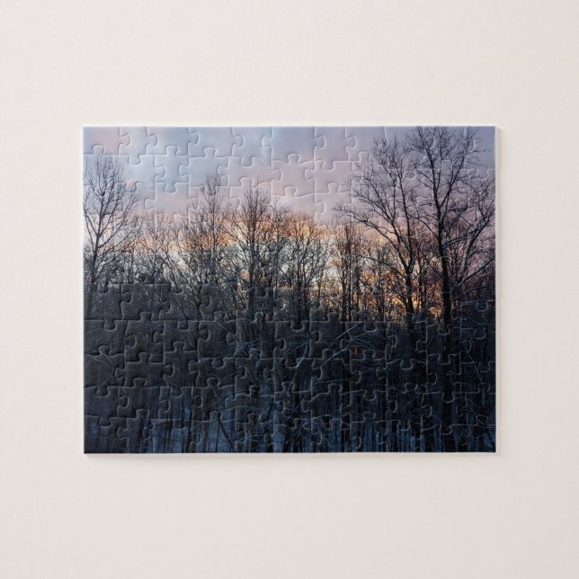 Quebra-cabeça Winter Sunrise I Pastel Nature Landscape (Horizontal)