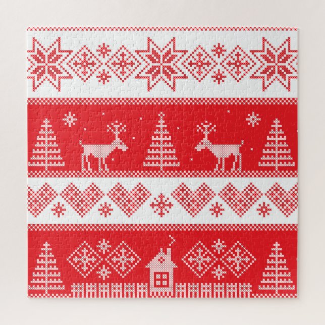 Quebra-cabeça Winter Wonderland: Vintage Seamless Design. (Vertical)