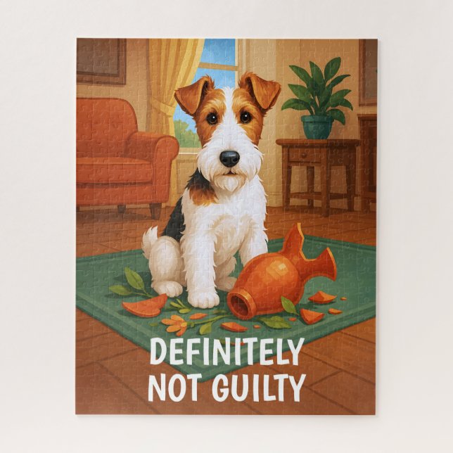 Quebra-cabeça Wire Fox Terrier - Definitely Not Guilty (Vertical)