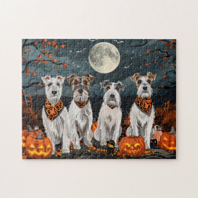 Quebra-cabeça Wirefox Terrier Halloween Spooky (Horizontal)