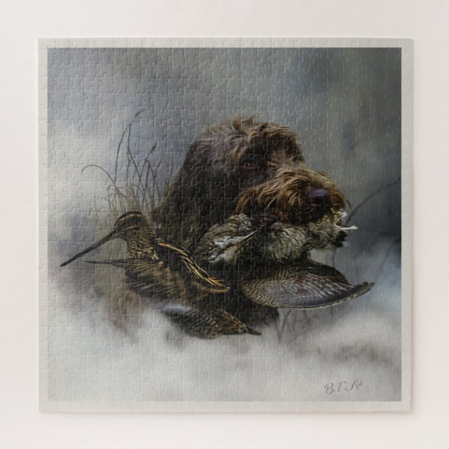 Quebra-cabeça Wirehaired Pointing Griffon, Caça a pau (Vertical)