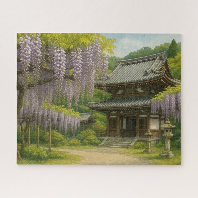 Quebra-cabeça Wisteria at Byakugo-ji Temple (Horizontal)