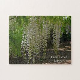 Quebra-cabeça Wisteria White Garden Flowers Live Love Laugh