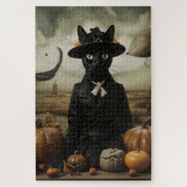 Quebra-cabeça Witch Cat with Pumpkins 