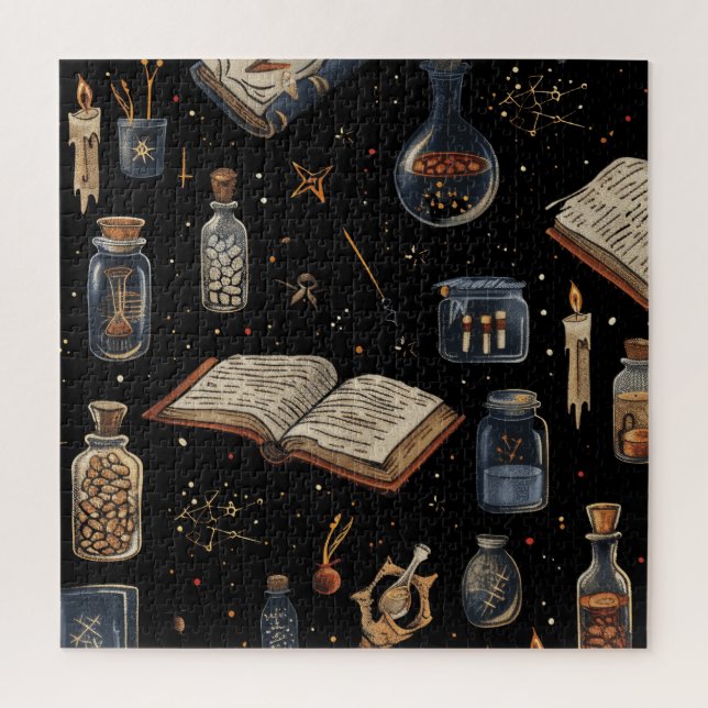 Quebra-cabeça Witchcraft Potion Pattern – Halloween Magic (Vertical)