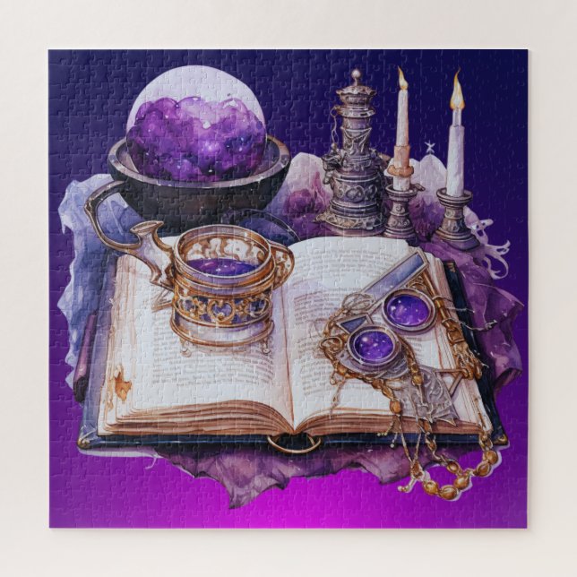 Quebra-cabeça Witchy Spell Book | Vibes Místicos (Vertical)