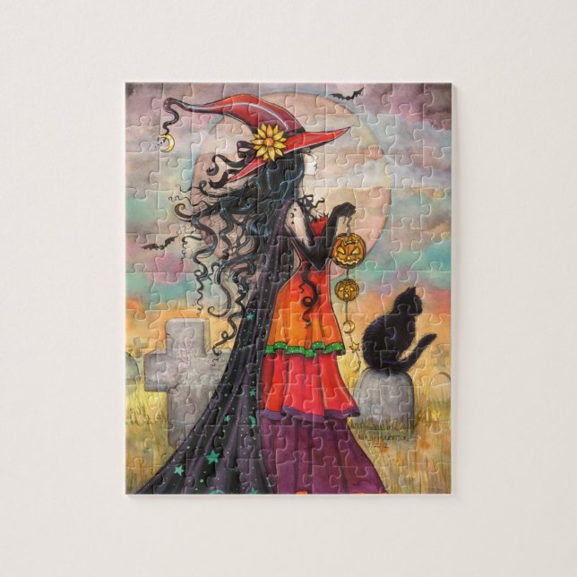 Quebra-cabeça Witness Fantasy Halloween Art de Molly Harrison (Vertical)