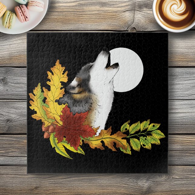 Quebra-cabeça Wolf Howling Moon (Criador carregado)