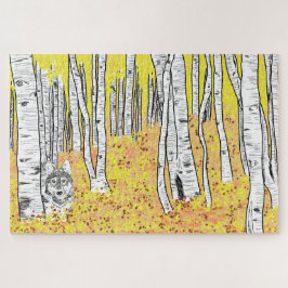 Quebra-cabeça Wolf In Autumn Woods