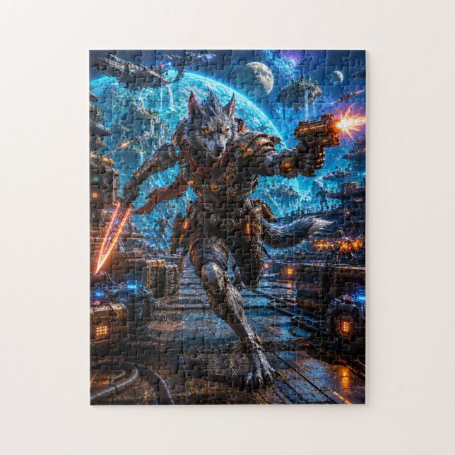 Quebra-cabeça Wolf-Like Alien Pirate — Running Assault (Vertical)