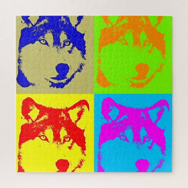 Quebra-cabeça Wolf Pop Art - Arte sobre Animais Selvagens (Vertical)