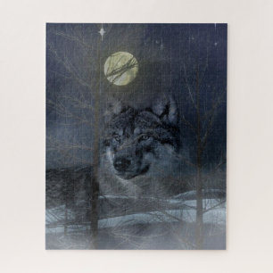 Quebra-cabeça Wolf Spirit Moon Night