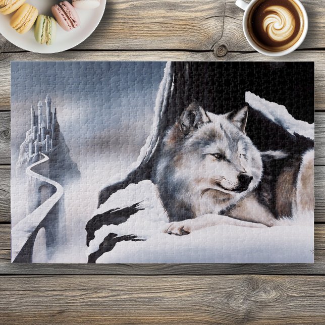 Quebra-cabeça Wolf Winter Castle Fantasy (Criador carregado)
