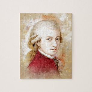 Quebra-cabeça Wolfgang Amadeus Mozart na aguarela estilo