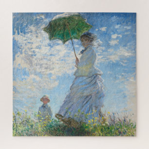 Quebra-cabeça Woman with a Parasol, Madame Monet and Her Son