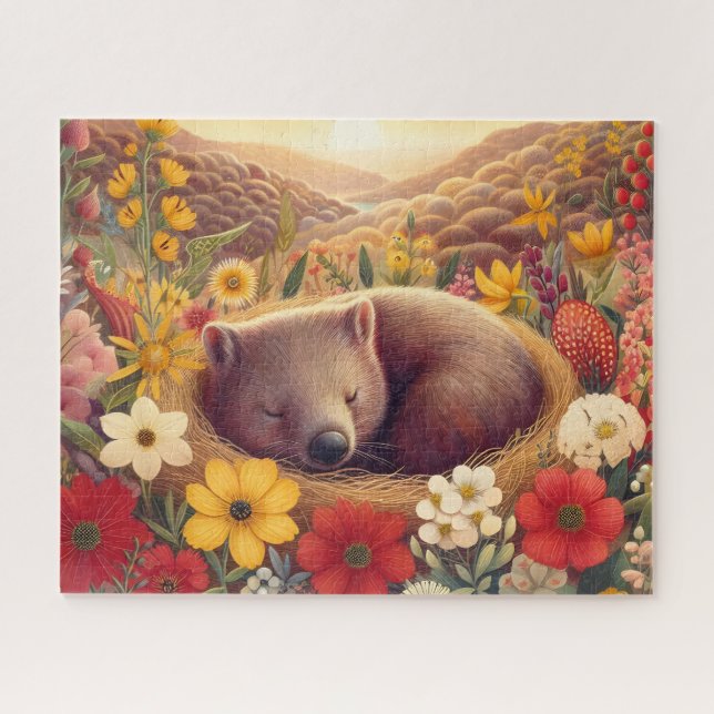 Quebra-cabeça Wombat Selvagem Adormecido (Horizontal)