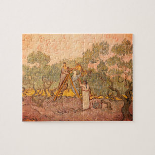 Quebra-cabeça Women Picting Olives por van Gogh: