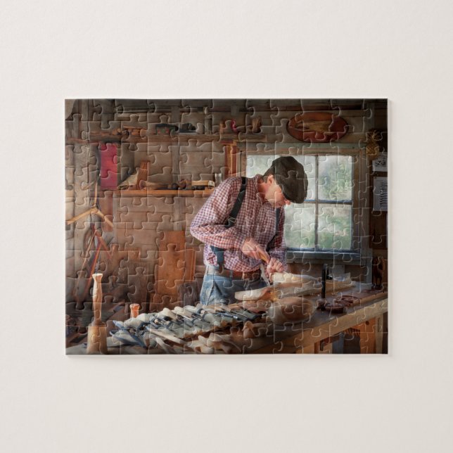 Quebra-cabeça Woodworker - cinzelando - cinzelando um pato (Horizontal)