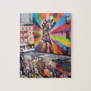 Quebra-cabeça WWII V-J Dia de Beijo Enfermeira Icônica Muro Mura