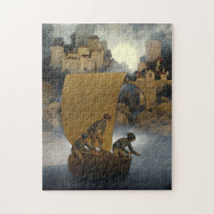 Quebra-cabeça Wynken, Blynken e Nod de Maxfield Parrish 1902